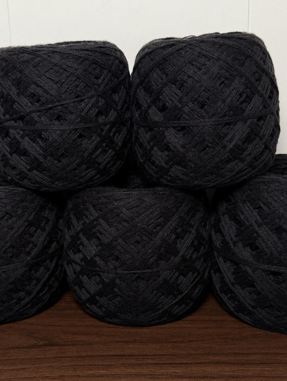 Reclaimed 100% Cotton DK Yarn 1232 Yds Black 538g (5 Cakes)